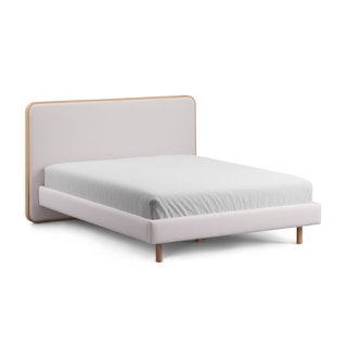Bjorn Queen Upholstered Bed - White Oak and Ratine Ivory