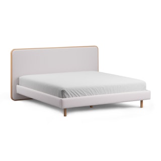 Bjorn King Upholstered Bed - White Oak and Ratine Ivory