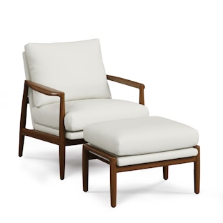 Bavel 26" Lounge Set - Walnut and Field Ivory