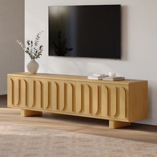 Ansel 79" Media Unit - Natural Oak