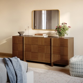 Ayra 6-Drawer Double Dresser - Walnut
