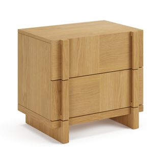 Ayra 2-Drawer Nightstand - Natural Oak