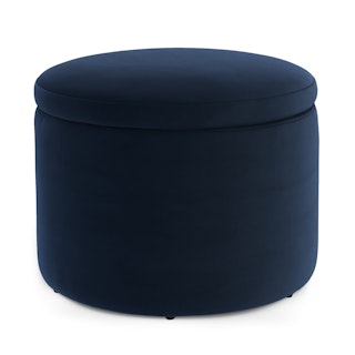Benson 23.5" Velvet Storage Ottoman - Hale Ink