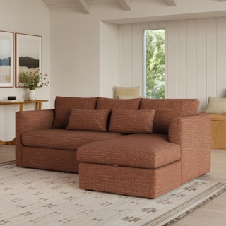 Marina 90" Reversible Sleeper Storage Sectional - Napa Rust