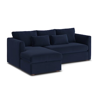 Marina 90" Velvet Reversible Sleeper Storage Sectional - Hale Ink