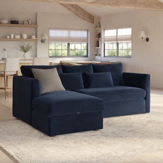 Marina 90" Velvet Reversible Sleeper Storage Sectional - Hale Ink