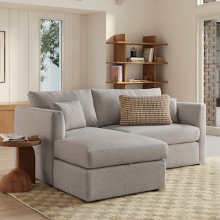Marina 80" Reversible Storage Sectional  - Hestia Gray