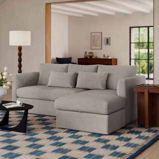 Marina 90" Reversible Storage Sectional  - Hestia Gray