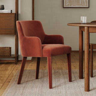 Harris Velvet Dining Armchair - Hale Rust