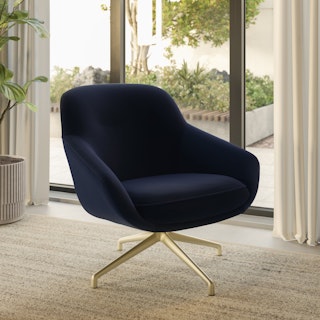 Sterling 33" Velvet Swivel Chair - Hale Ink