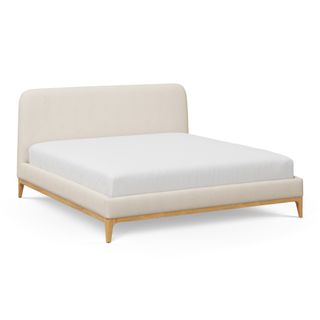 Rosin King Upholstered Bed - Natural Oak and Sand Ivory
