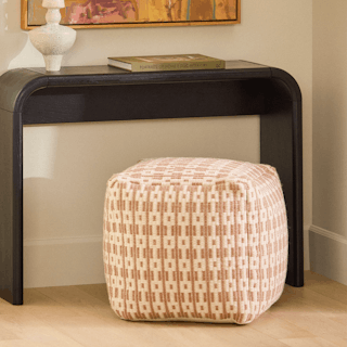 Mia 18" Pouf - Antique Rose