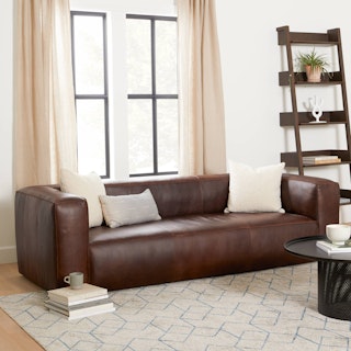 Cigar 92" Leather Sofa - Indiana Brown