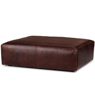 Cigar 47" Leather Ottoman - Indiana Brown