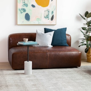 Cigar 56" Leather Loveseat - Indiana Brown