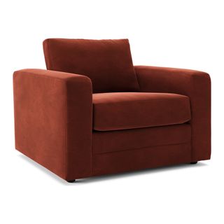 Riley 42" Velvet Lounge Chair - Hale Rust