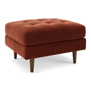 Sven 30" Tufted Velvet Ottoman - Hale Rust