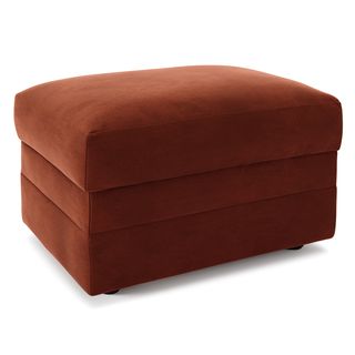 Riley 28" Velvet Ottoman - Hale Rust