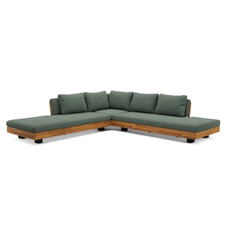 Lubek 100.5" Outdoor Low Corner Sectional - Dravite Green