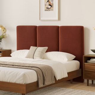 Noel Queen Velvet Headboard - Hale Rust