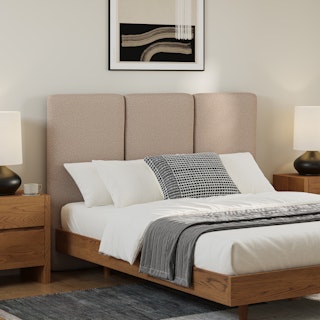 Noel Queen Headboard - Sandstone Wool Bouclé
