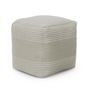 Mika 16" Indoor/Outdoor Pouf - Ridge Taupe