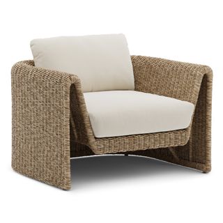 Willa 38" Outdoor Wicker Lounge Chair - Dravite Ivory