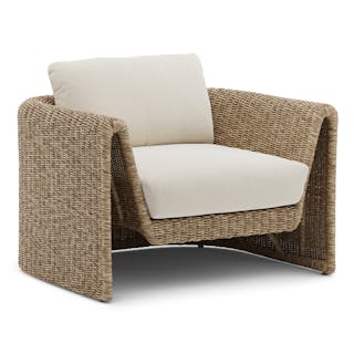 Willa 38" Outdoor Wicker Lounge Chair - Dravite Ivory