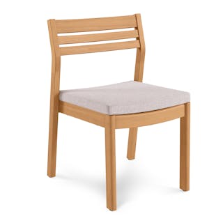Elise Outdoor Stackable Dining Chair - Light Eucalyptus and Basket Beige
