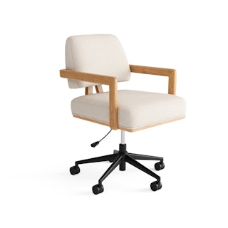 Aquila Office Chair - Ivory Wool Bouclé