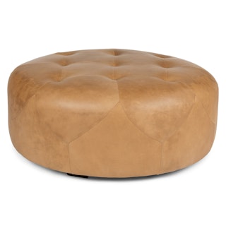 Timpani 41" Leather Ottoman - Charme Tan