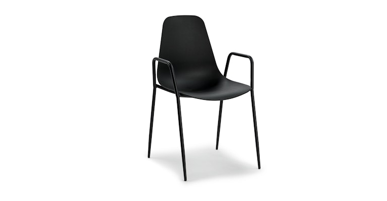 Svelti Pure Black Stackable Dining Armchair - Primary View 1 of 10 (Open Fullscreen View).
