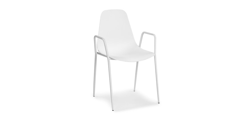 Svelti Pure White Stackable Dining Armchair - Primary View 1 of 9 (Open Fullscreen View).
