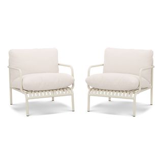 Sarek 31.5" Outdoor Lounge Chair Set - Sunbrella® Linen