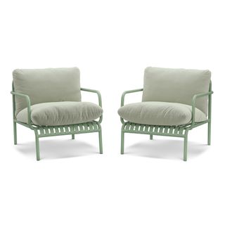 Sarek 31.5" Outdoor Lounge Chair Set - Sunbrella® Mint