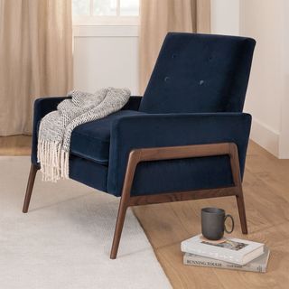Nord 29" Velvet Lounge Chair - Cascadia Blue