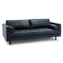 Sven 88" Tufted Leather Sofa - Oxford Blue