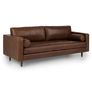 Sven 88" Tufted Leather Sofa - Charme Chocolat