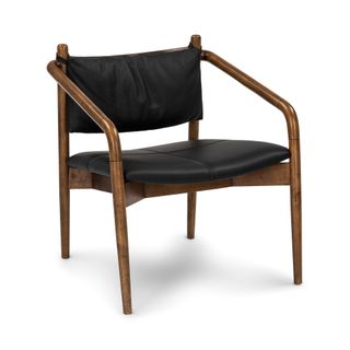 Lento 25" Leather Lounge Chair - Black