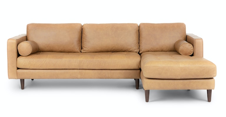 Sven Charme Tan Right Sectional Sofa - Primary View 1 of 15 (Open Fullscreen View).