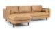 Sven Charme Tan Left Sectional Sofa - Gallery View 3 of 15.