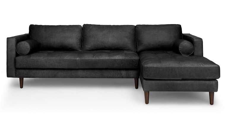 Sven Oxford Black Right Sectional Sofa - Primary View 1 of 10 (Open Fullscreen View).