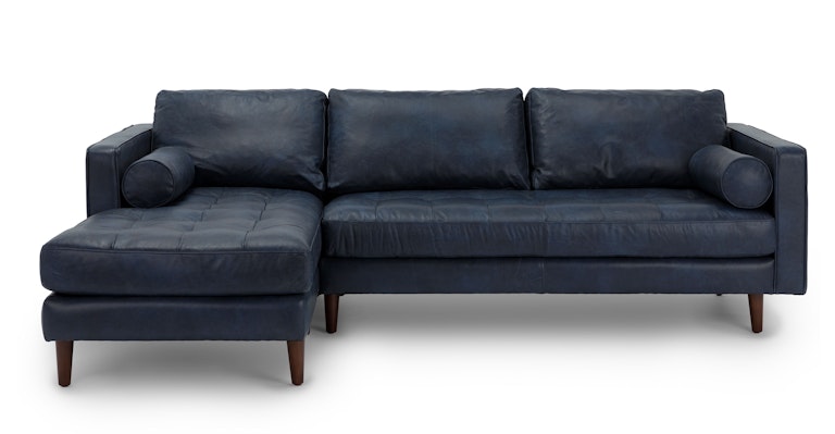 Sven Oxford Blue Left Sectional Sofa - Primary View 1 of 12 (Open Fullscreen View).