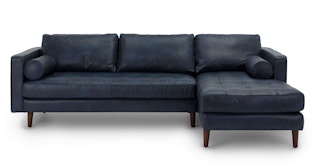 Sven Oxford Blue Right Sectional Sofa