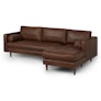 Sven 100" Tufted Leather Right Sectional - Charme Chocolat