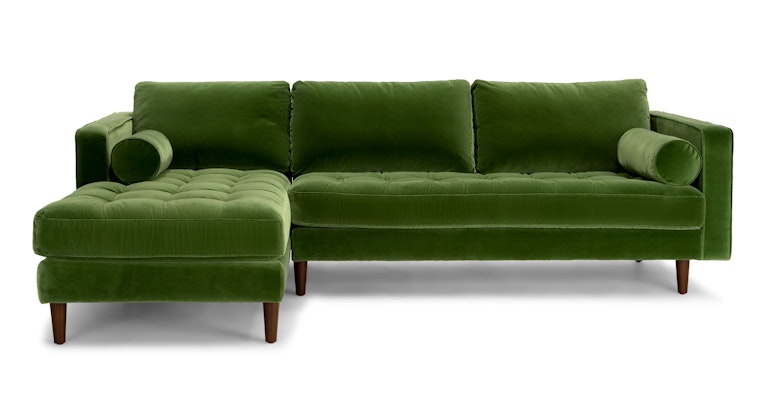Sven Grass Green Left Sectional Sofa - Primary View 1 of 13 (Open Fullscreen View).