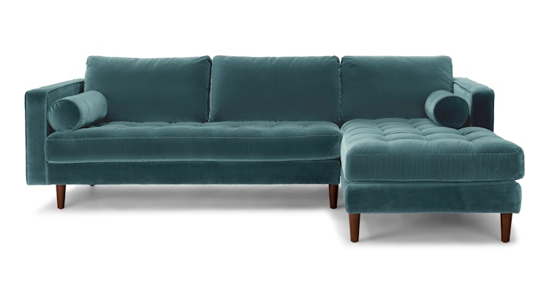Sven Pacific Blue Right Sectional Sofa - Primary View 1 of 13 (Open Fullscreen View).