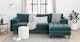 Sven Pacific Blue Right Sectional Sofa - Gallery View 2 of 13.