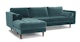 Sven Pacific Blue Left Sectional Sofa - Gallery View 3 of 13.