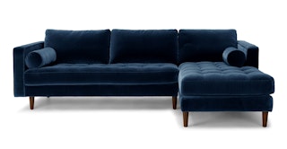Sven Cascadia Blue Right Sectional Sofa